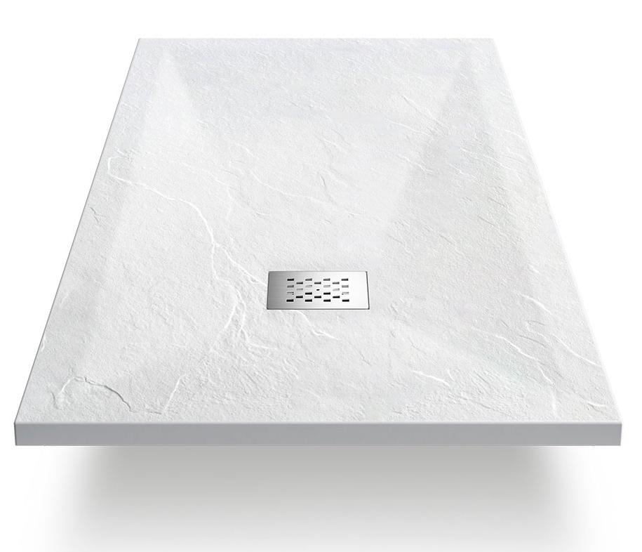 Поддон для душа 1100х800хh25мм, прямоугольный, крышка слива нерж.сталь в компл., без сифона арт. VSPH-D132,  (искуств.камень. цв.белый мат), Vincea ZZ