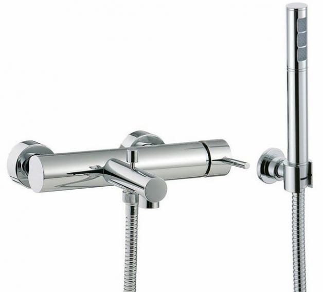 Смеситель для ванны (лейка, шланг, 2 кронштейна в компл), (цв. хром) Vela ZZ