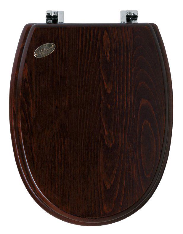 Сиденье для унитаза, с микролифтом, (дерево орех, крепления цв. золото), Arcade ZZ