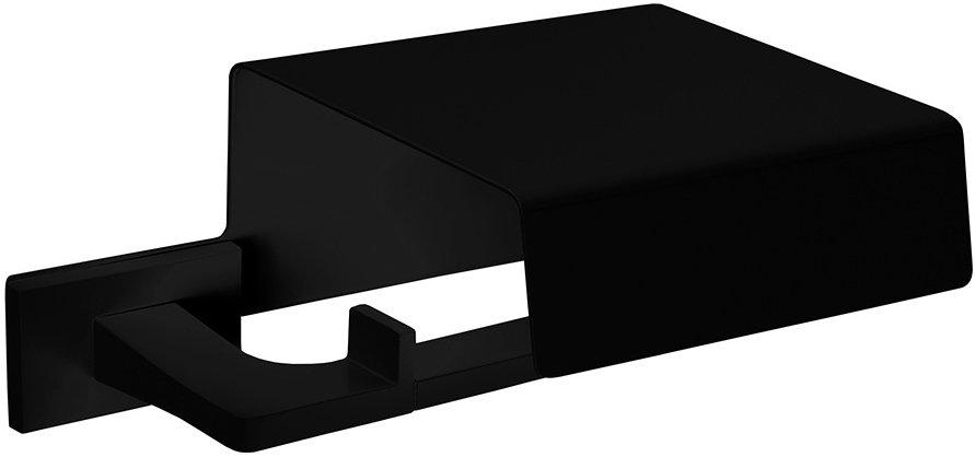 Держатель туал.бумаги, с крышкой, матовый черный, Look ZZ