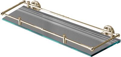 Полка 61см, стекл. с бортиком, (латунь) First class ZZ
