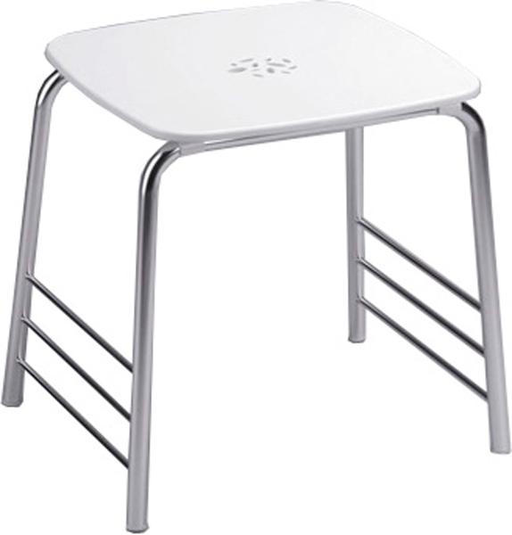 Стульчик для душа, свободностоящий 350(410)х330хh440мм, max 160кг., (цв.белый/хром), Serie 300 ZZ