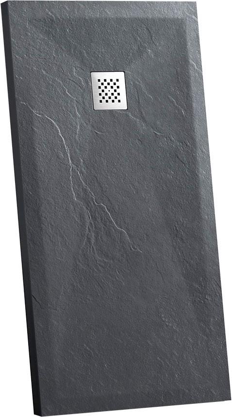 Поддон для душа 1000х800хh25мм, прямоугольный, крышка слива нерж.сталь в компл., без сифона арт. VSPH-D132,  (искуствен.камень. цв.антрацит),Vincea ZZ