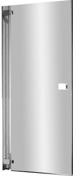 Дверь распашная для ниши, SX петли слева (96,5/105хh195см, стекло 6мм, GL прозр. c покрыт. High Glass., фурн. 05 полир.алюмин) E-LITE ZZ