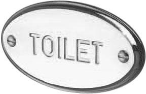 Табличка на дверь "TOILET" (хром) D&D ZZ