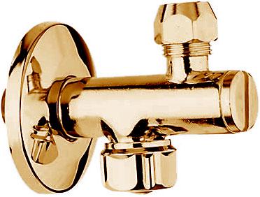 Кран-перекрыватель угловой 1/2-3/8, с фильтром, для подкл. смесителей д/раков.(биде) к системе, (цв.бронза) Cisal ZZ