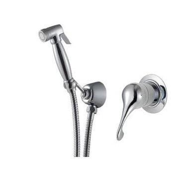 Комплект гигиенический, встраив. смеситель, гигиен.лейка, шланг, кронштейн, (рукоятка с пластик. вставкой белого цвета), (цв. бронза), Piccadilly ZZ