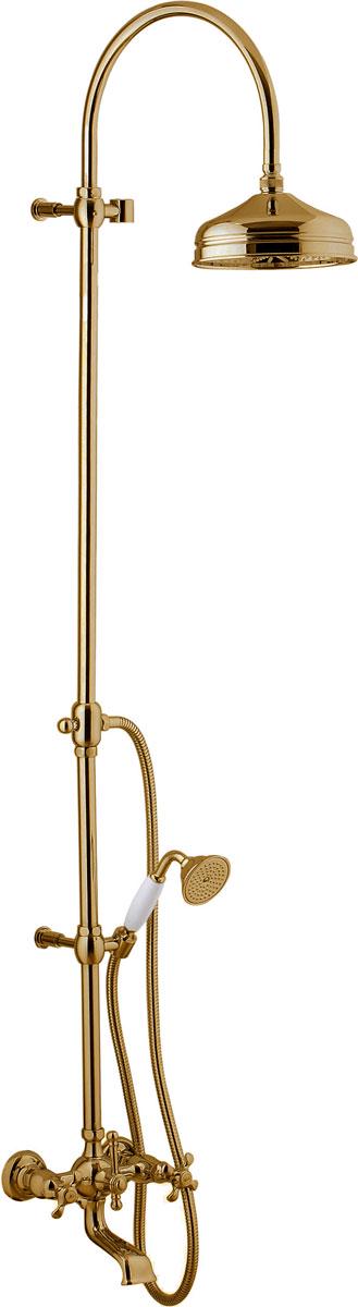 Смеситель для ванны, со стационарным верхним душем d20см, ручной душ, шланг в компл., (цв. бронза), Nuova Retro ZZ