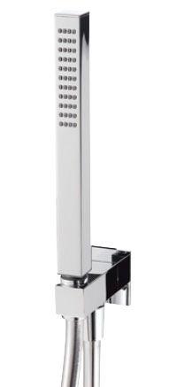 Душ комплект (лейка, шланг, кронштейн совмещённый с шланговым подсоединением G 1\2), (цв. хром), (квадрат), 3М ZZ