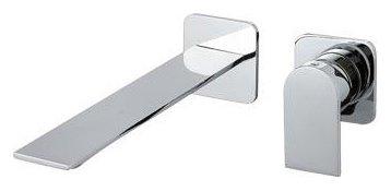 Смеситель для раковины, встраиваемый в стену, излив 236мм слева, ручка справа, (цв. хром), Ran ZZ
