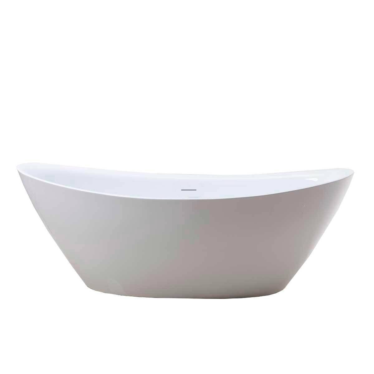 Ванна1800х850х650мм, акрил, отдельностоящая, слив-перелив цв.хром в комплекте, цвет белый Vincea ZZ