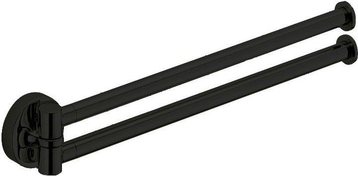 Полотенцедержатель двойной поворотный 34,5см, (цв.черный матовый), Plus ZZ