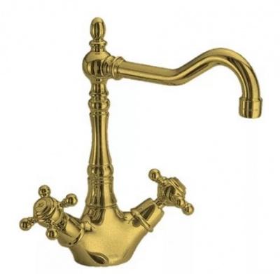 Смеситель для раковины, Высокий, с д/к, (цв.золото), Elizabeth ZZ