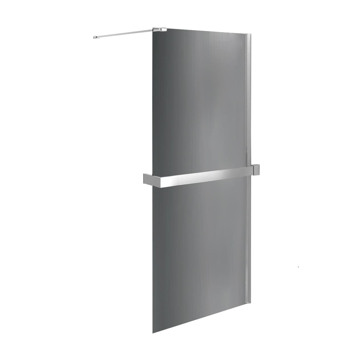 Душ.перегородка 900хh2000мм, правая/левая, (стекло тонированное 8мм Easy Clean, поперечн. укорачиваемый кронштейн 1200мм, фурнит.цв.хром), Walk-In ZZ