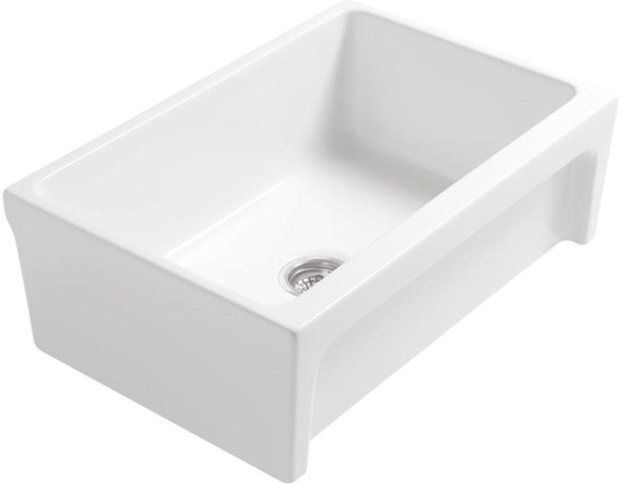 Мойка кухонная 75х50хh25см, прямоугольная, накладная, без отв.для смесителя, без перелива, без донного клапана арт. PLQ, (керамика цв.белый), Simas ZZ