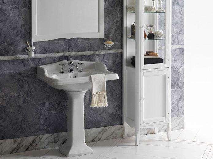 Раковина 660х530мм, 1 отв. д/смес., с бортиком, установка на пьед. AR 805, БЕЗ креплен. арт. F 89, Arcade ZZ