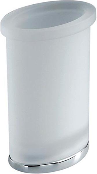 Стакан настольный, (стекло мат., металл. основа цв.хром), Land