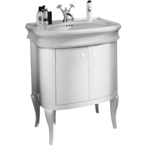 Тумба напольная 590х500хh750мм, под раковину 700мм, две распашные двери, (цв. белый глянец), Lante ZZ