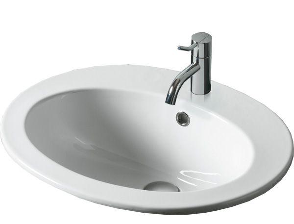 Раковина врезная 53х45cм, с 1 отв. д/смес., с переливом, (цв. белый), Desmo ZZ