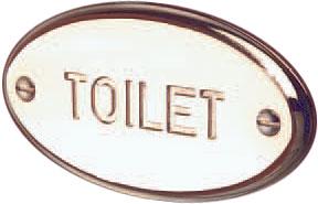 Табличка на дверь "TOILET" (латунь) D&D ZZ