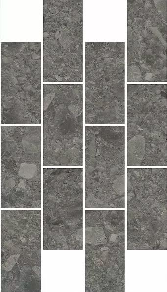 Декор Чеппо ди Гре мозаичный антрацит матовый обрезной 34,6x20