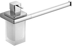 Полотенцедержатель, совмещ. с дозатором д. ж/м 39,5х1,8хh17,1см (цв. хром / стекло мат.) Lulu KL