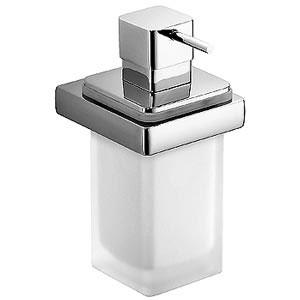 Дозатор для жидкого мыла настенный 8,3х10,8хh17,1см (цв. хром / стекло мат.) Lulu