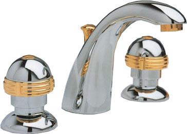 Смеситель для раковины на 3отв., с д/к, (цв.хом/золото), Okay  ZZ