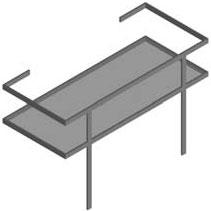 Структура (нерж. сталь) 1090x480x670 мм под раковину Daytime 110 с п-держ. и стекл. полкой XX