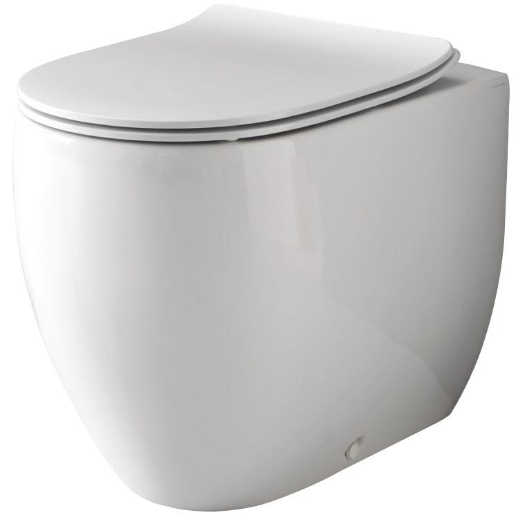 Унитаз напольный, пристенный 360х520мм, безободковый, БЕЗ сиденья, крепеж в компл., Flo ZZ