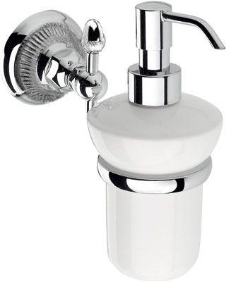 Дозатор настенный, (белая керамика, держатель цв. хром), Impero ZZ