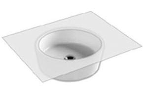 Раковина для установки под столешницу, (встраиваемая снизу) 440х440хh120(155)мм, круглая, без отв. для смесит., крепёж в компл., Happy Hour 07:15 ZZ