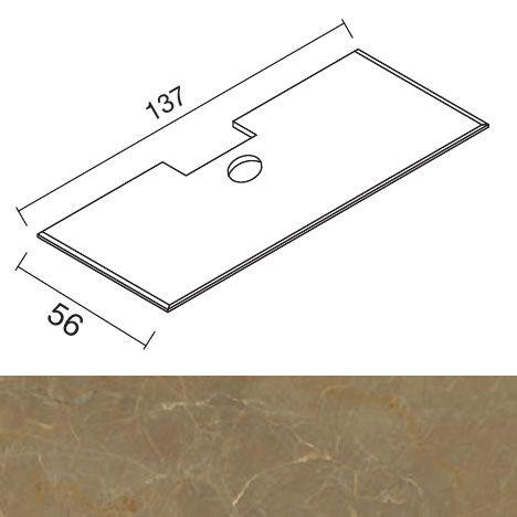 Столешница 137х56хh2см, с отверстием под накладную раковину, (мрамор цв. Emperador Light), (БЕЗ дерев.транспорт.ящика арт.000MG131), Lutetia ZZ