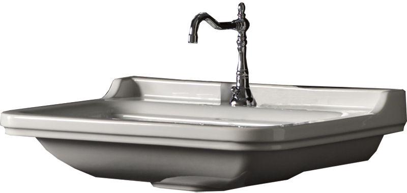 Раковина 80х55см, с 3 отв.д/смес., без крепл., (накладка отверстия перелива цв.хром), Waldorf ZZ