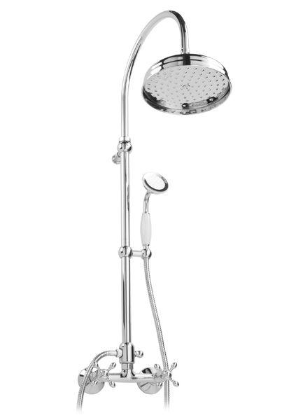 Смеситель для душа, со стационарным верхним душем 30см, лейка, шланг, кронштейн в компл., (цв. хром), Chopin ZZ