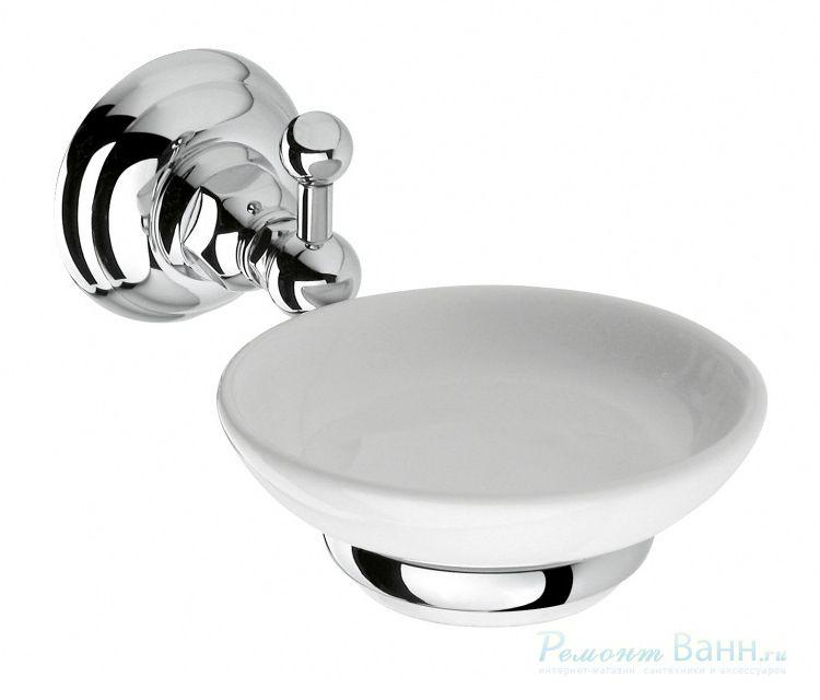 Мыльница настенная (цв. хром/керамика), Classica ZZ