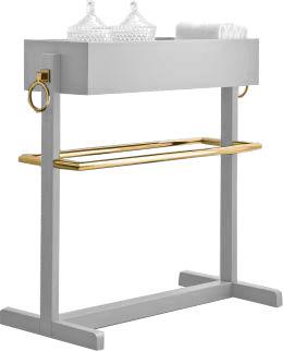 Полотенцедержатель напольный с контейнером 65х34хh65см, (цв. Bianco Lucido / золото), Oasis ZZ