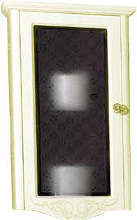 Шкаф настенный, 42,1хh77х25,1см, распашн. дверь, петли слева, с внутр. ткан. обивкой, ручка цв. золото, Hermitage ZZ