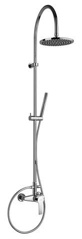 Смеситель для душа, со стационарным верхн.душем d20см., душевая лейка, шланг в компл., (цв.хром), Paini ZZ