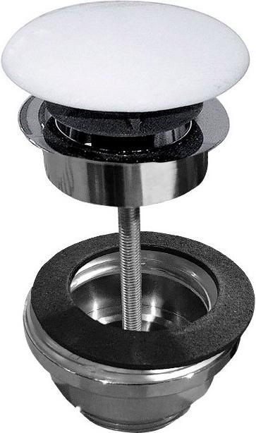 Пробка для сливного отверстия раковин, универсальная, нажимная Up & down, G 1 1/4, h20-70мм, (крышка керамика цв.белый матовый), Kerasan ZZ