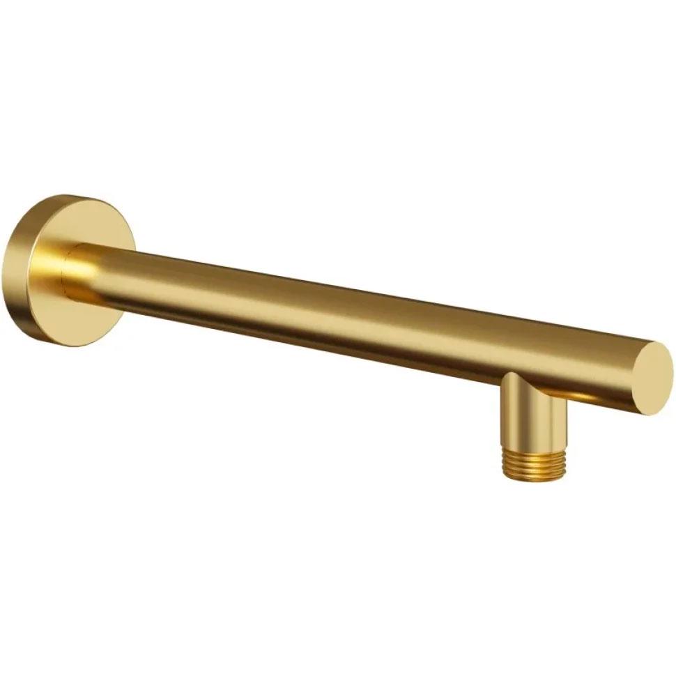 Кронштейн для верхнего душа, стеновой, 300(350)мм, круглый, с подводом воды 1/2, (цв.брашированное золото PVD), Paini ZZ