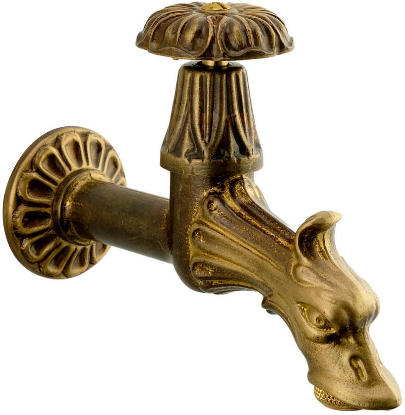 Кран садовый, настенный, на одну воду, (цв.бронза), "Дракон", Artistica ZZ