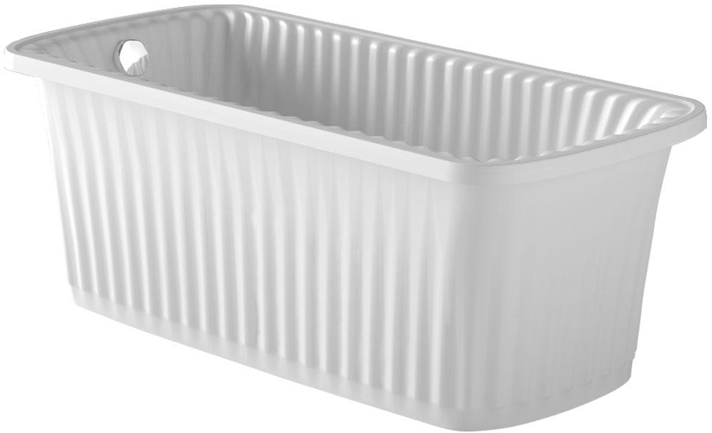 Ванна свободностоящая 174х80хh66cм, (искусственный камень цв.белый, слив-перелив цв.хром в компл.), Olivia Panello