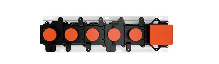 Встраиваемая часть смесителя-термостата для душа, на 4 потребителя, (цв.хром), Hi-Fi ZZ