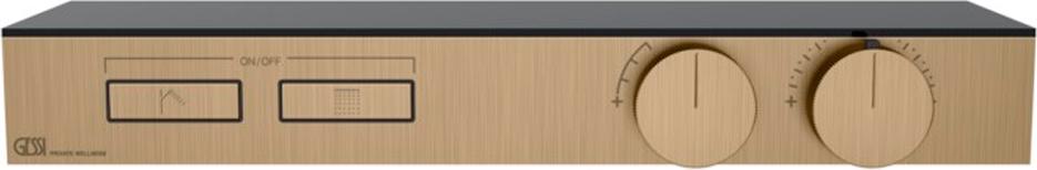 Смеситель-термостат, д/д, встраив. в стену, на 2 потребителя, внешняя часть без встраиваемой арт.63021 031, (цв.Warm Bronze Brushed PVD), HI-FI ZZ