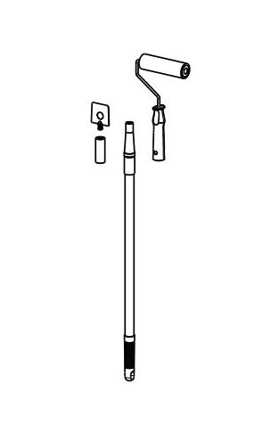 Набор для чистки душевой головки (верхнего душа), телескопическая штанга, ролик, лопатка, (цв.хром), Gessi ZZ
