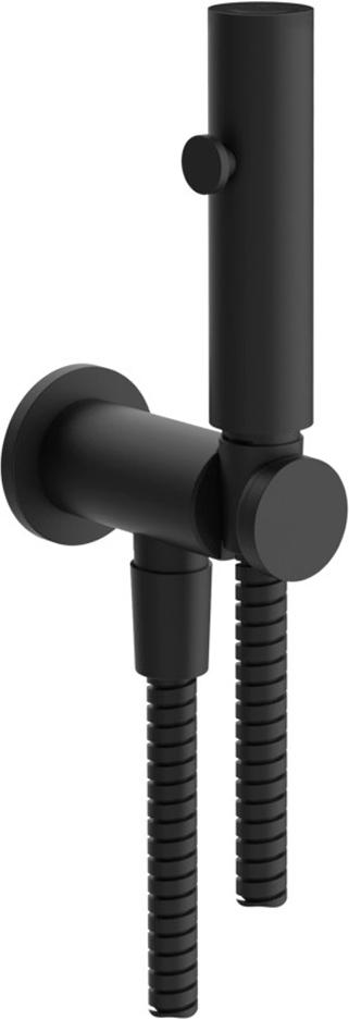 Гигиенический душ округлый (комплект: лейка, шланг 125см, кронштейн с подводом воды), (цв.Black XL), Gessi ZZ