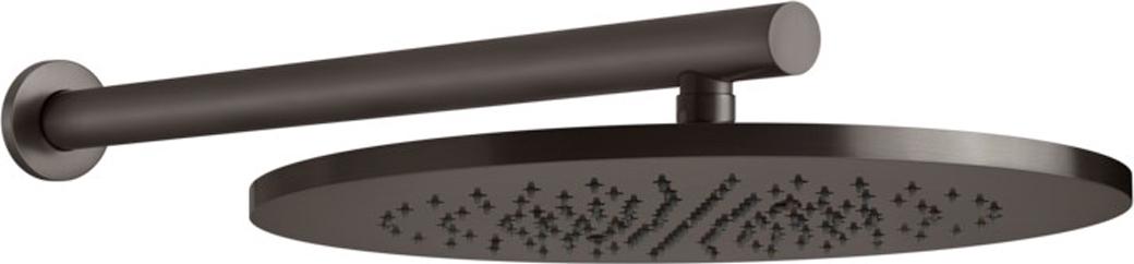 Душ верхний, стационарный, круглый, 350мм, со стеновым кронштейном, G 1/2, антикальц., (цв.Black Metal Brushed PVD), Gessi ZZ