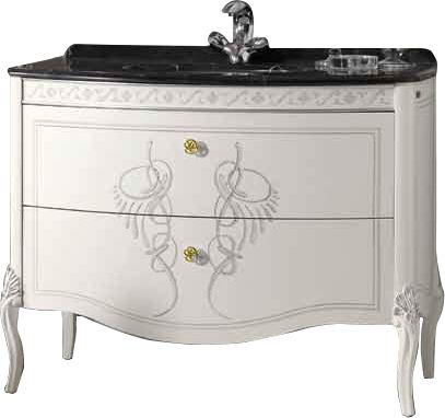 Тумба под раковину, 110,5хh84х58,5см, два выдвижн. ящика, с внутр. ткан. обивкой, ручки цв. золото, Hermitage ZZ