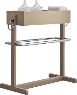 Полотенцедержатель напольный с контейнером 65х34хh65см, (цв. Beige Lucido / хром), Oasis ZZ